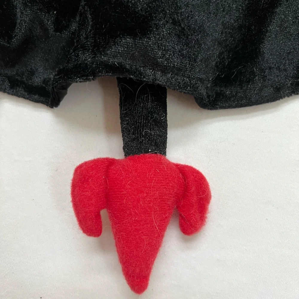 Devil Dog Costume Top Paw Halloween Size M 2 Pieces Hat With Horns and Cape Pup